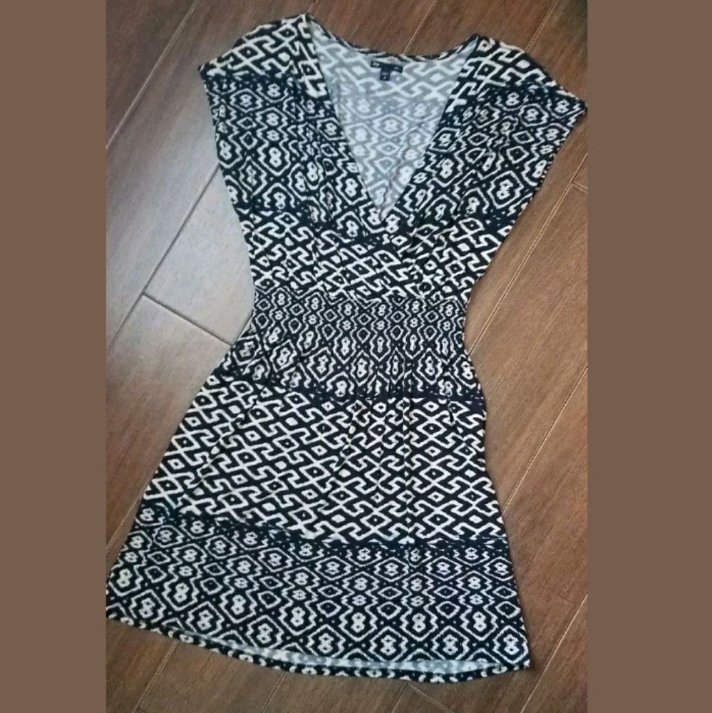 Blue and White Smocked Waist Dress